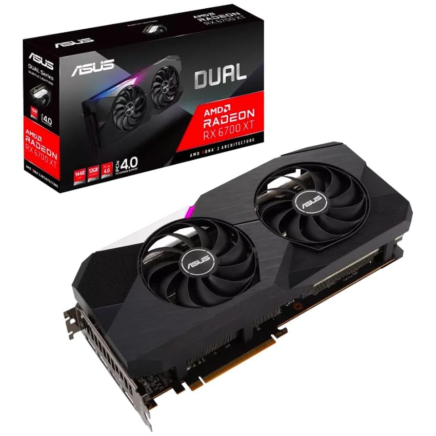 Placa De Video Asus Radeon Rx 6700 Xt Dual Oc 12gb Ddr6 Pci 4.0